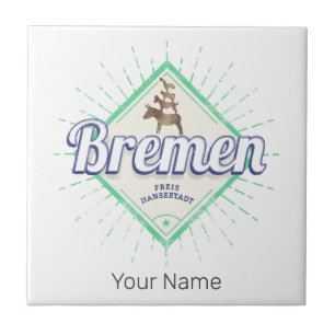 Azulejo Bremen City Alemania Ciudad Retro Ciudad Música Vi