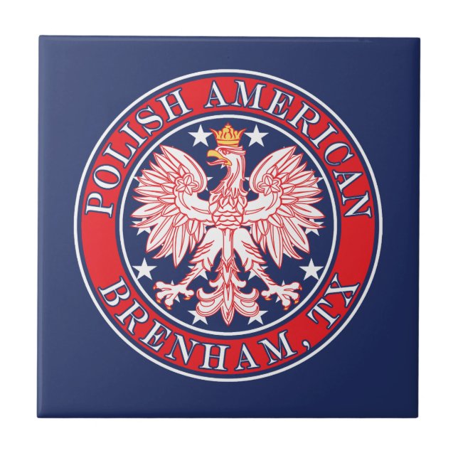 Azulejo Brenham Texas Polaco American Eagle (Frente)