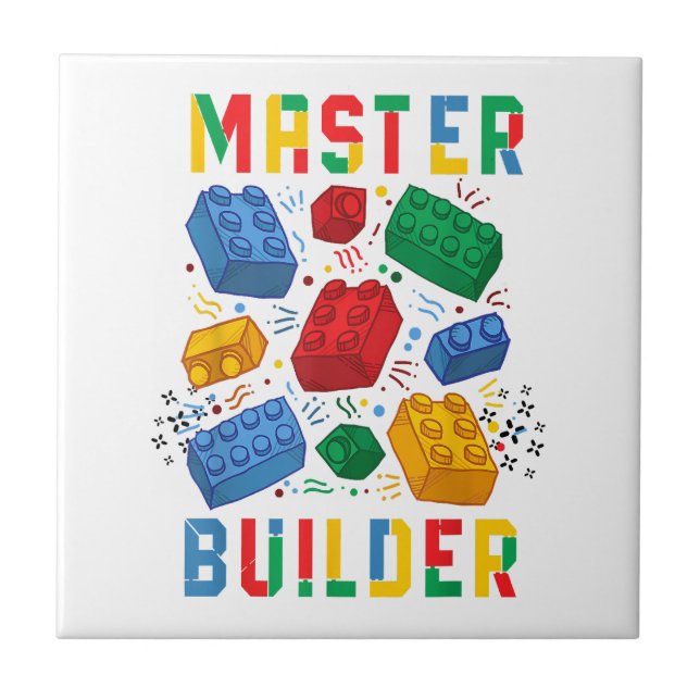 Azulejo Brick Builder Funny Blocks Building Master Builder (Frente)