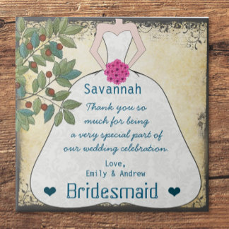 Azulejo Bridesmaid gracias a Tile Gown con remolinos de ár