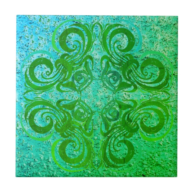 Azulejo Bright Neon Green Retro Tiles (Frente)