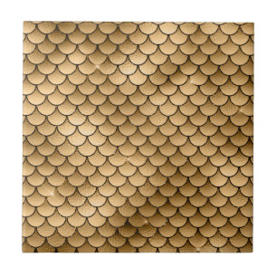 Azulejo Brillante Destello Dorado Bronce Escama de Pez Sir