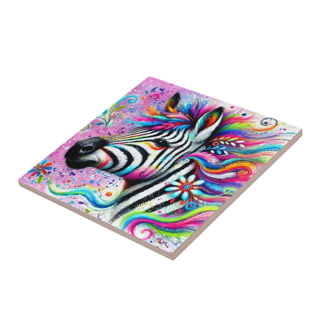 Azulejo Brillante margarita verde Verde azulada de cebra f (Lado)