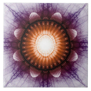 Azulejo Brillante ornamento místico violeta rojo