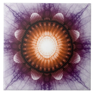 Azulejo Brillante ornamento místico violeta rojo