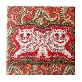 Azulejo Brillantes gatos rojos psicodélicos (por Louis Wai