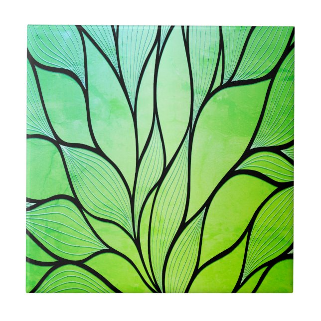 Azulejo Brillantes tonos verdes con licencia creativa (Frente)