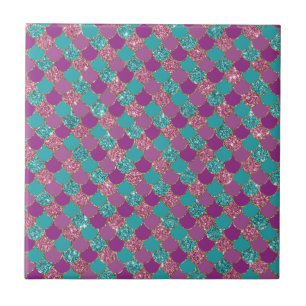 Azulejo Brillo Azul Purpura Cola de Sirena Escala de Pesca