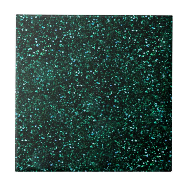 Azulejo Brillo oscuro del verde de azules turquesas (Frente)