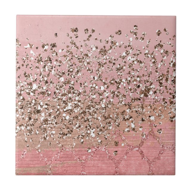 Azulejo Brillo Rubor Rosa Princesa India Marroquí Glam (Frente)