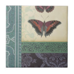Azulejo Brocade decorativo de mariposa por Vision Studio<br><div class="desc">Este diseño de brocado decorativo de Vision Studio incluye mariposas con impresiones florales en bloques separados. El fondo tostado del bloque con las mariposas contrasta agradablemente con su color oscuro. ¡Pide tu copia ahora!</div>
