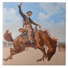 Azulejo Bronco Buster (por Frederic Remington)