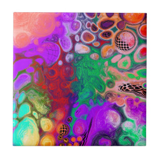 Azulejo Brote de colores del arte fluido digital