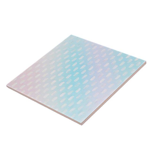 Azulejo Brotes de pincel de plata azul rosado (Lado)