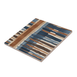 Azulejo Brown Blue rust and beige abstract