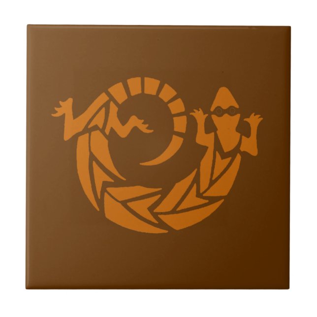 Azulejo Brown Gecko Southwestern Tile (Frente)