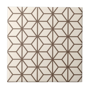Azulejo Brown y modelo geométrico beige del art déco