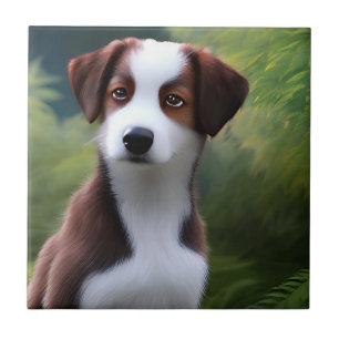 Azulejo Bruce La Cubierta Collie Fronteriza, Tile Cerámico