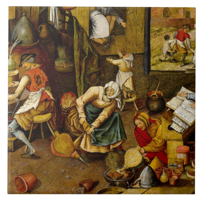 Azulejo Brueghel el Joven - El Alquimista, el buen arte (Frente)