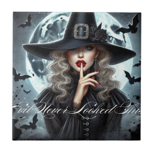 Azulejo Bruja con la montaña rusa de los labios rojos