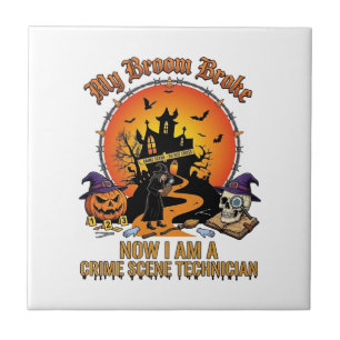 Azulejo Bruja de Halloween Técnica de Escena del Crimen co