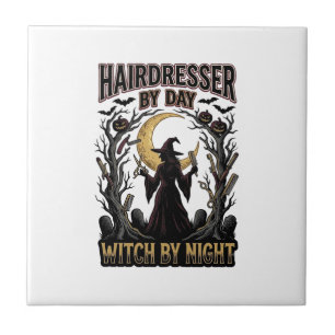 Azulejo Bruja Peluquera Stylist de Halloween de Día Diseño