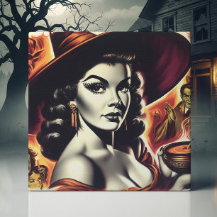 Azulejo Bruja Retro Chica Pin-up