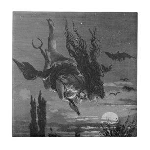 Azulejo Bruja rusa: Pintoresca tela cerámica rusa