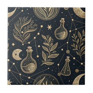 Azulejo Brujería Celestial Mística - Botánica Dorada