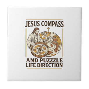 Azulejo Brújula de Jesús y rompecabezas Dirección de la vi