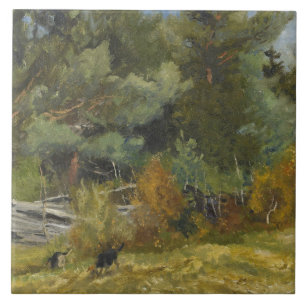 Azulejo Bruno Liljefors - Lesiones de olor en la cerca