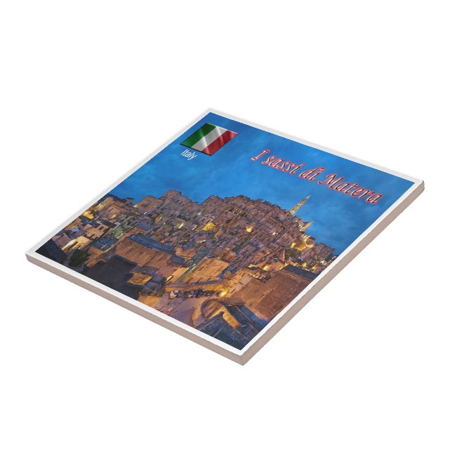 Azulejo BSL017 MATERA, los Sassi de Matera, (Lado)