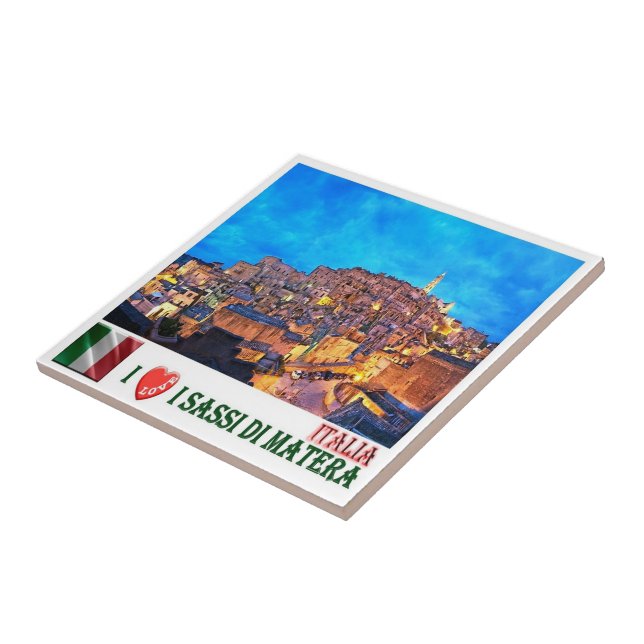 Azulejo BSL018 MATERA Los Sassi de Matera I Love, (Lado)