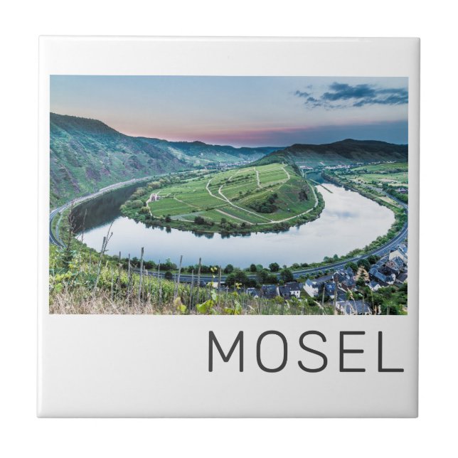 Azulejo Bucle de Mosela Calmont Bremm Puesta de sol Río So (Frente)