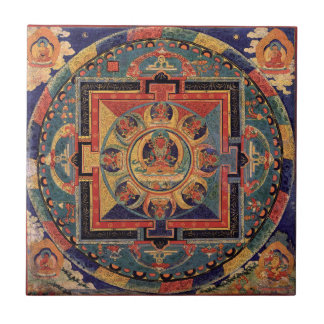 Azulejo Buda Mandala Antigüedad tibetana Thanka Tile