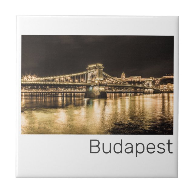 Azulejo Budapest con el Puente de las Cadenas Panorama Vin (Frente)