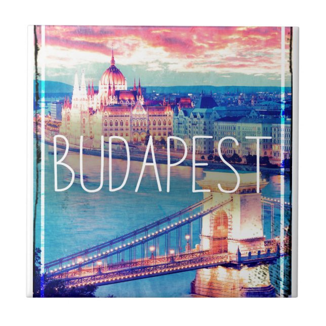 Azulejo Budapest - vintage-poster (Frente)