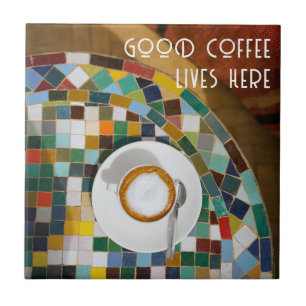 Azulejo Buen café vive aquí, foto de café