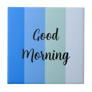 Azulejo Buenos días con rayas azules