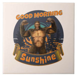 Azulejo Buenos Días Sol Funny Bigfoot