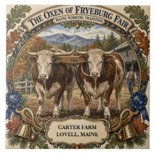 Azulejo Bueyes Personalizados de la Feria de Fryeburg Main