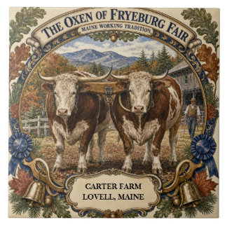 Azulejo Bueyes Personalizados de la Feria de Fryeburg Main
