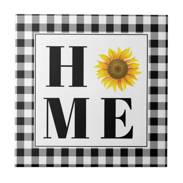 Azulejo Bufalo cheque girasol "Hogar" (Frente)