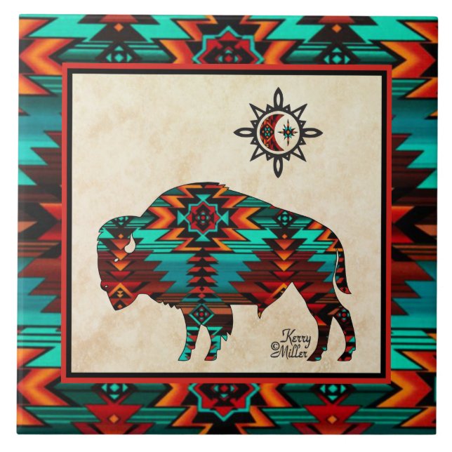 Azulejo Búfalo suroeste CERAMIC TILE (Frente)