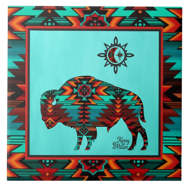 Azulejo Búfalo suroeste CERAMIC TILE (Frente)