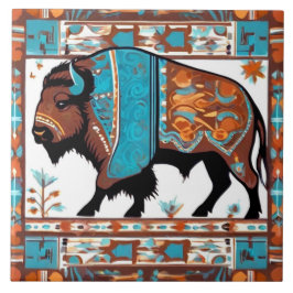 Azulejo Búfalo Turquesa del Suroeste del Suroeste