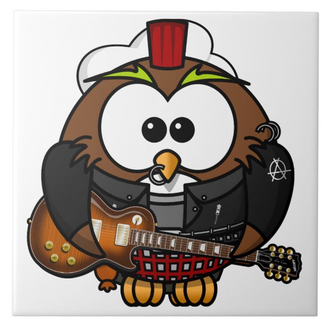 Azulejo Búho con la guitarra (Frente)