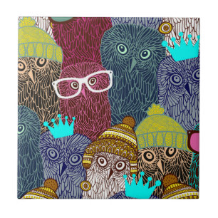 Azulejo Búho en la corona