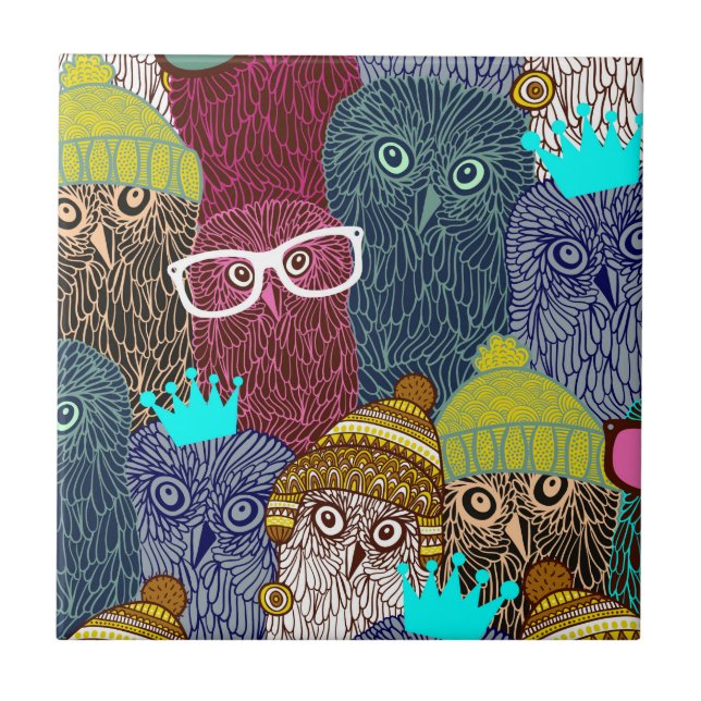 Azulejo Búho en la corona (Frente)