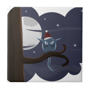 Azulejo búho navidad temible